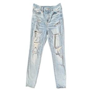 American Eagle Next Level Stretch Distressed Curvy High Rise Jeggings - sz 4